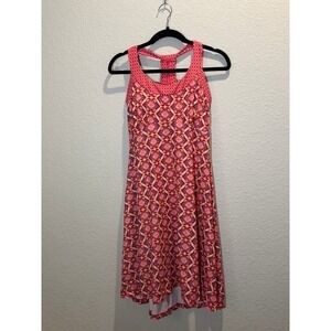Prana Womens Athletic Dress Pink Geometric Racerback Size M